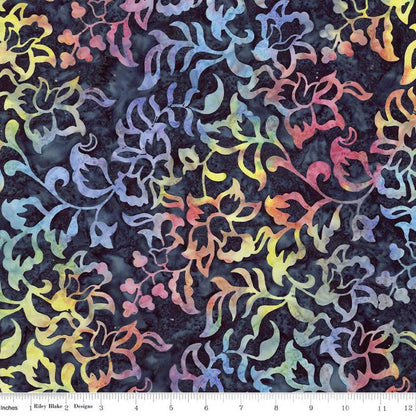 Riley Blake - Expressions Batiks Radiant Flourish Dancing Lights - Hand Dyed Batik Quilting fabric by the half yard BT23382-165