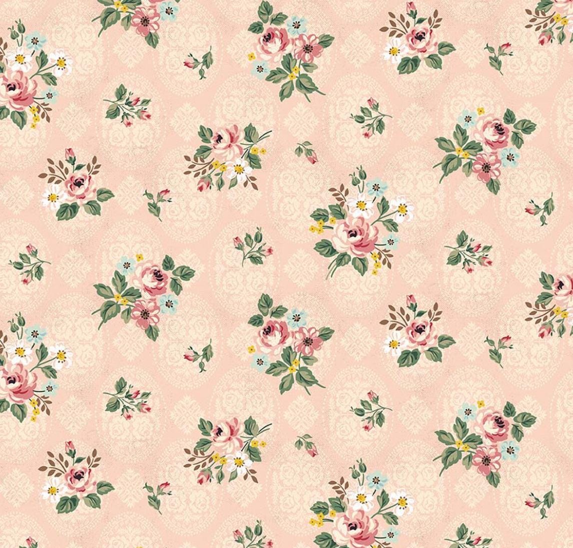 Riley Blake - Rose & Violet's Bouquet des Fleurs Posy Blush - C17291-BLUSH - Fabric by the half yard