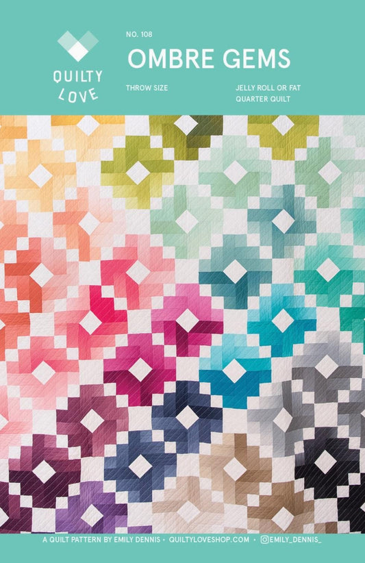 Ombre Gems by Quilty Love - Printed Paper Pattern