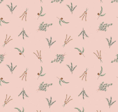 Riley Blake - Olive Grove - Herbs Pink - C16632-PINK - Quilting fabric by the half yard