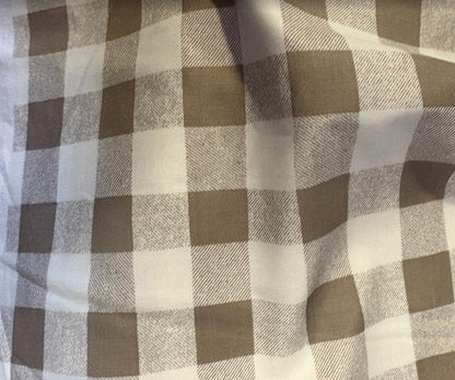Clothworks - A Dog's Life - Buffalo Plaid - Taupe - 100% Quilting Cotton Fabric by the HALF YARD - Y3367-62