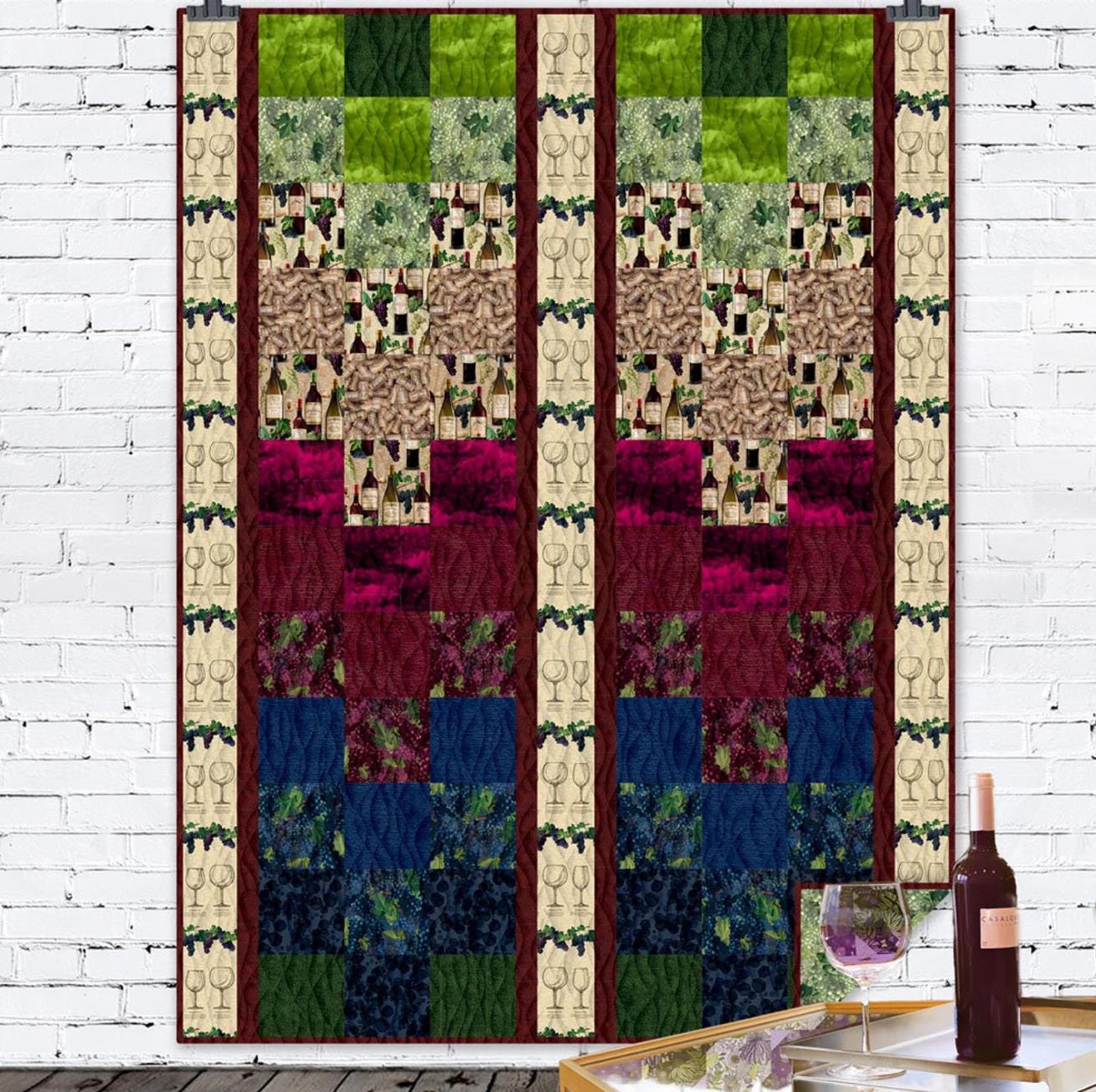 Clothworks - Cheers - Textured Wine - Y3920-48 - Fabric by the half yard