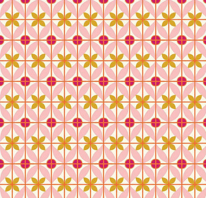 Riley Blake - Eden Tile - Cream Pink - C12922 Geometric Quilting Cotton by the HALF Yard