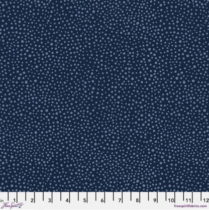 Free Spirit - Morris & Co - Seaweed Dot - Navy - Fabric by the half yard