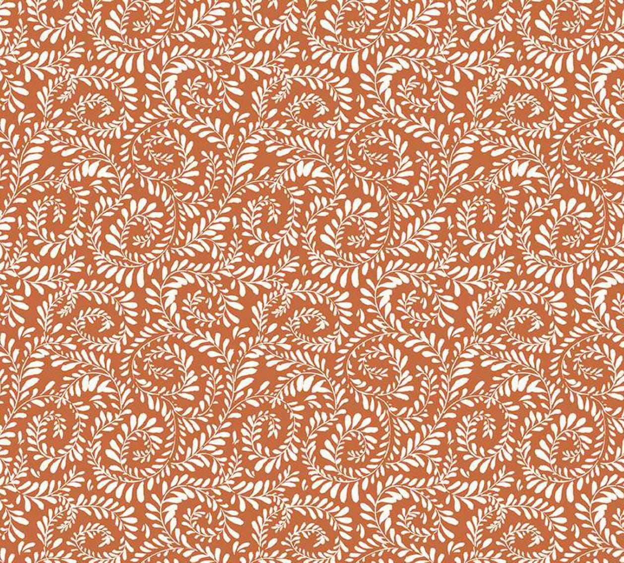 Riley Blake - Sunflower Whispers - Ferns C16672-PUMPKIN Quilting Cotton Fabric by the HALF yard