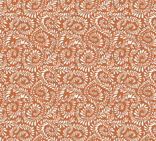 Riley Blake - Sunflower Whispers - Ferns C16672-PUMPKIN Quilting Cotton Fabric by the HALF yard