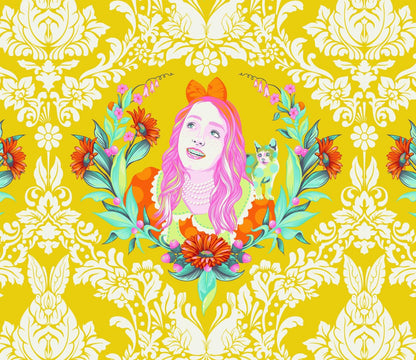 Tula Pink - Free Spirit - Curiouser and Curiouser - Alice Sugar - Yellow - Fabric by the half yard