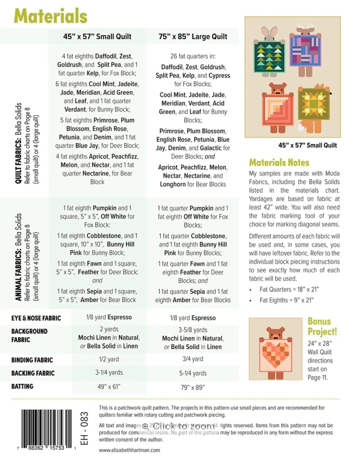 Show and Tell Quilt Pattern - Elizabeth Hartman - Physical Paper Pattern