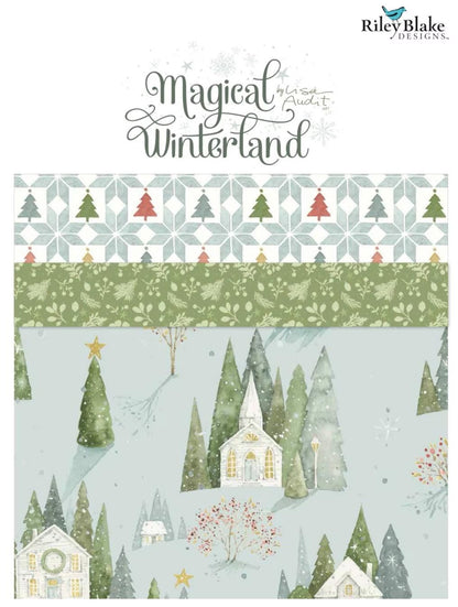 Riley Blake - Magical Winterland - Knitwear Green - C14945-GREEN - Fabric by the half yard
