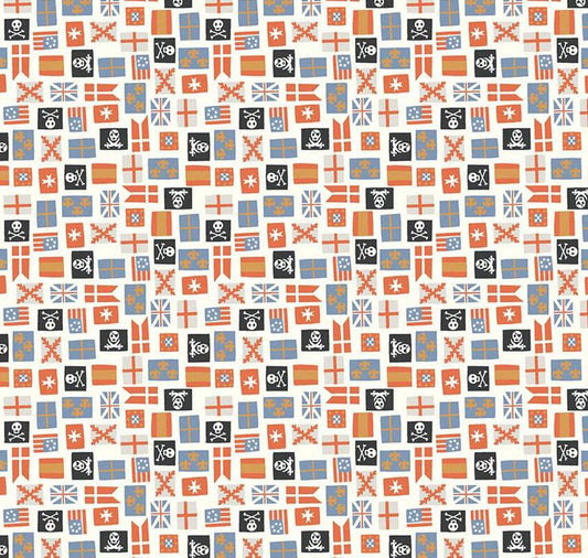 Riley Blake - Hoist the Sails by Rachel Erickson - Pirate Flags - Fabric by the half yard