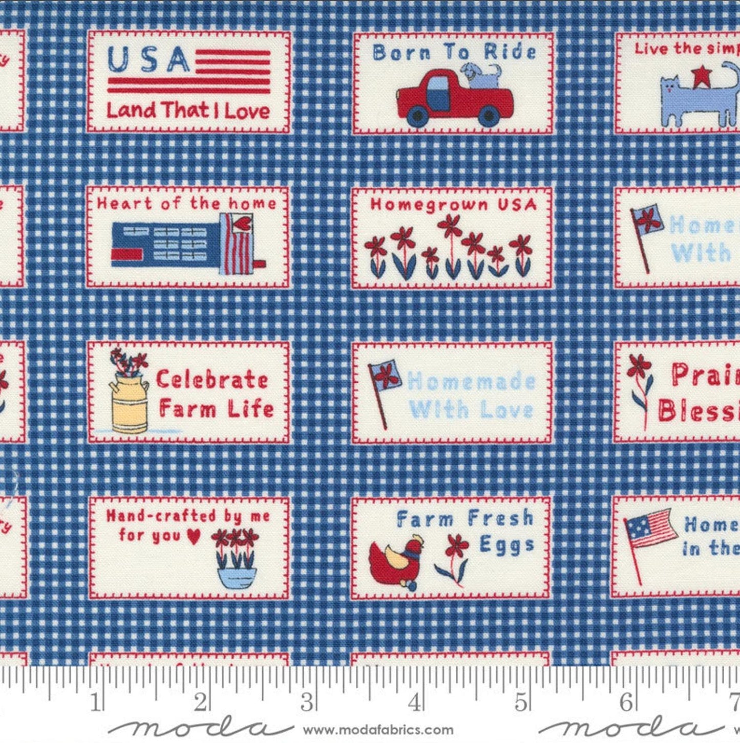 Moda - Prairie Days - Dusk Blue by Bunny Hill Designs - Fabric by the half yard