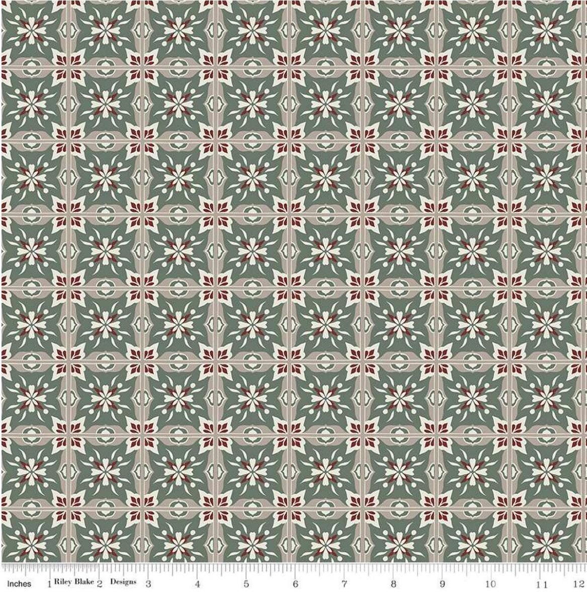 Riley Blake - Olive Grove - Mill Tiles - C16634-GREEN - Quilting fabric by the half yard
