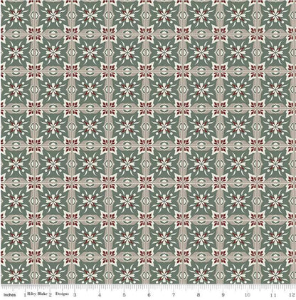 Riley Blake - Olive Grove - Mill Tiles - C16634-GREEN - Quilting fabric by the half yard