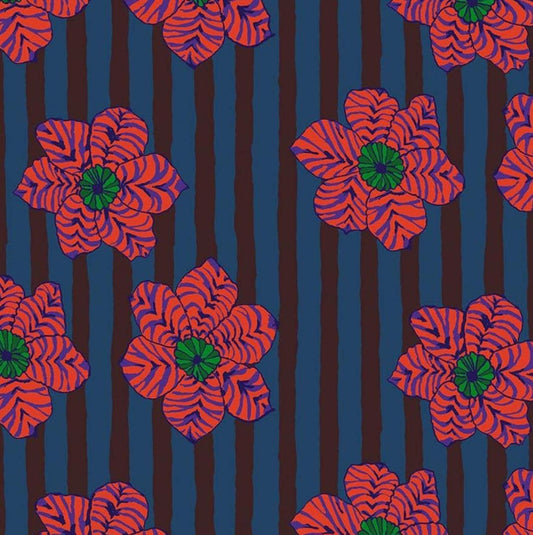 Kaffe Fassett - Zebra Lily - Dark - Free Spirit Fabrics - PWBM091.DARK - Fabric by the half yard