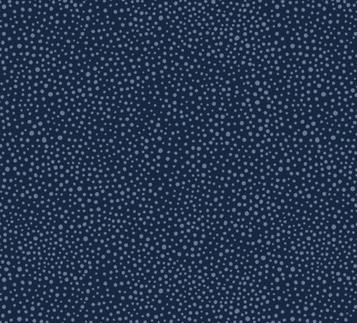 Free Spirit - Morris & Co - Seaweed Dot - Navy - Fabric by the half yard