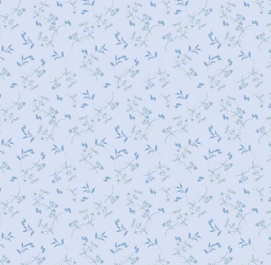 Riley Blake - Penelope - Stems Sky - C16641-SKY Quilting Cotton Fabric by the HALF yard