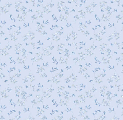 Riley Blake - Penelope - Stems Sky - C16641-SKY Quilting Cotton Fabric by the HALF yard