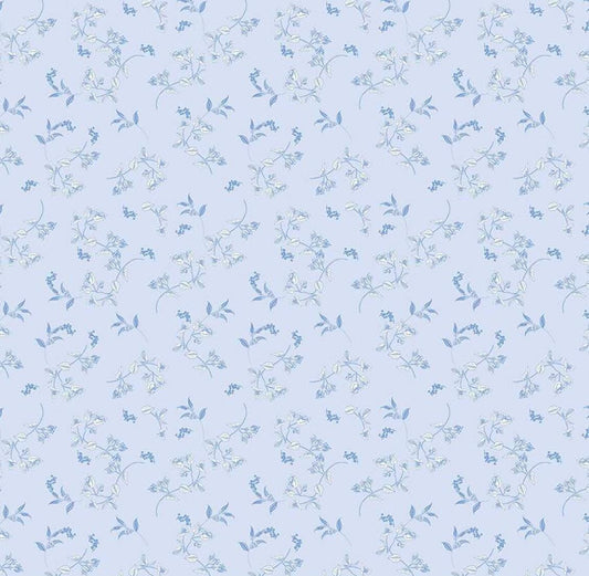 Riley Blake - Penelope - Stems Sky - C16641-SKY Quilting Cotton Fabric by the HALF yard