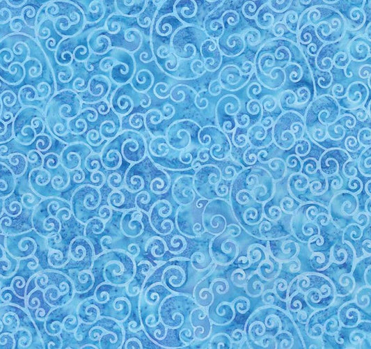 Riley Blake - Expressions Batiks Radiant Flourish Blueprint Matte - Hand Dyed Batik Quilting fabric by the half yard BT23383-293