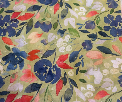 Free Spirit - Georgia Blue - Coneflower - Green - by Natalie Malan - fabric by the half yard