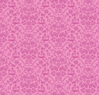 Riley Blake - Chloe Damask - Peony - C14523 - Fabric by the half yard