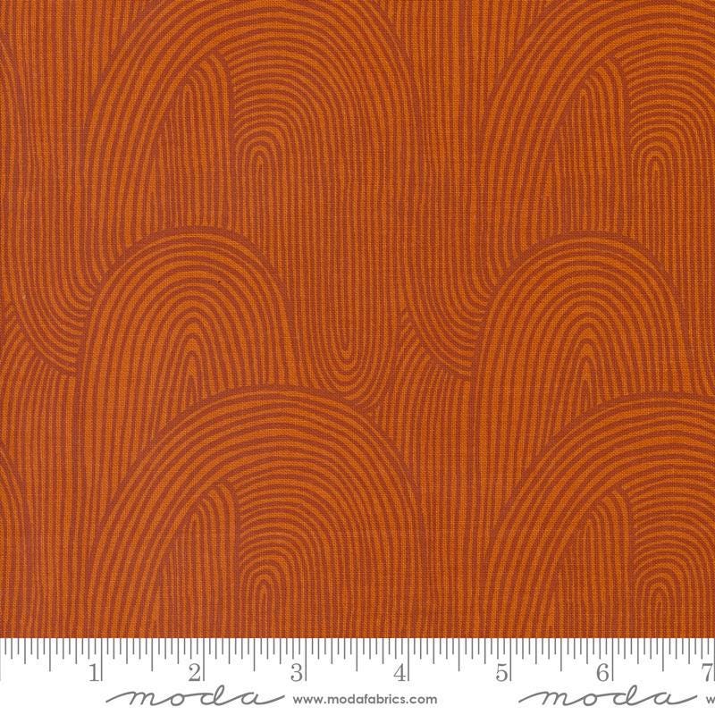 Moda - Things Above - Wavy Whirl - Rust - Fabric by the Half Yard