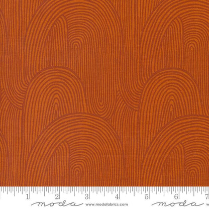 Moda - Things Above - Wavy Whirl - Rust - Fabric by the Half Yard