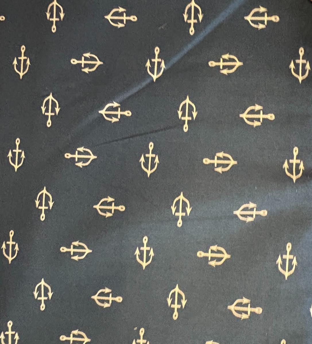 Dear Stella - Sink Or Swim - Anchors - Navy - 100% Quilting Cotton by the half yard - STELLA-SRR1058