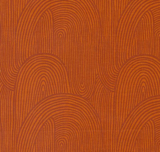 Moda - Things Above - Wavy Whirl - Rust - Fabric by the Half Yard