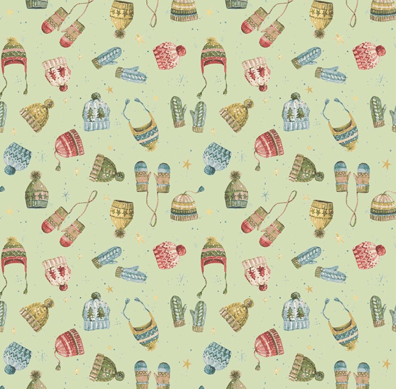 Riley Blake - Magical Winterland - Knitwear Green - C14945-GREEN - Fabric by the half yard