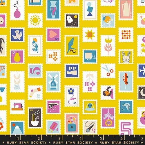 Ruby Star Society - Stampy - Salutations - Golden Hour - by Rashida Coleman Hale - Fabric by the Half Yard