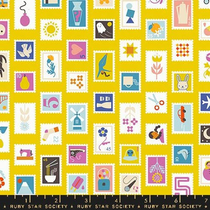 Ruby Star Society - Stampy - Salutations - Golden Hour - by Rashida Coleman Hale - Fabric by the Half Yard