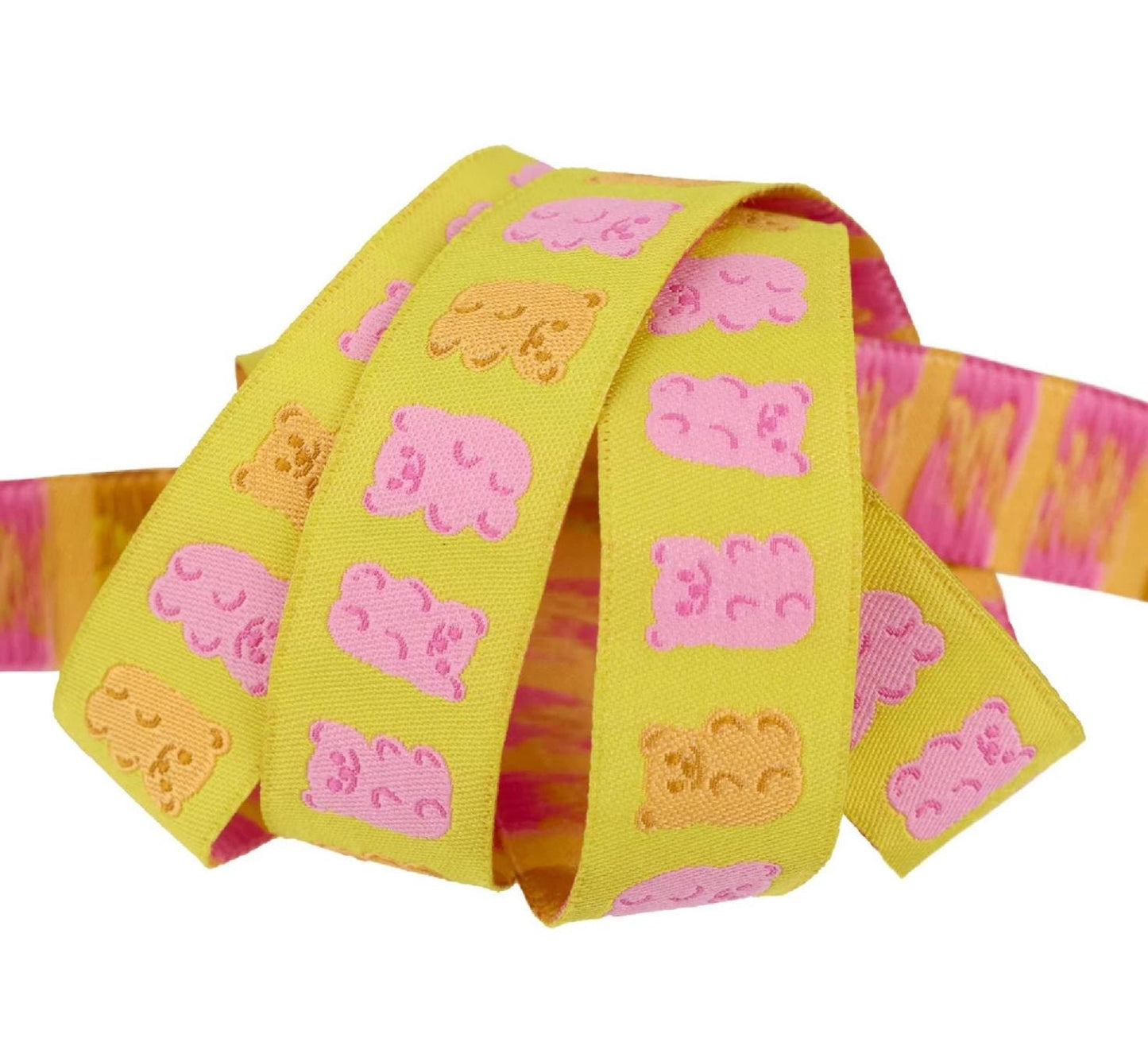 Ruby Star Society - Gummy Bears 7/8" Wide Jacquard Ribbon in Citron by Kimberly Kight for Renaissance Ribbon - By the HALF Yard
