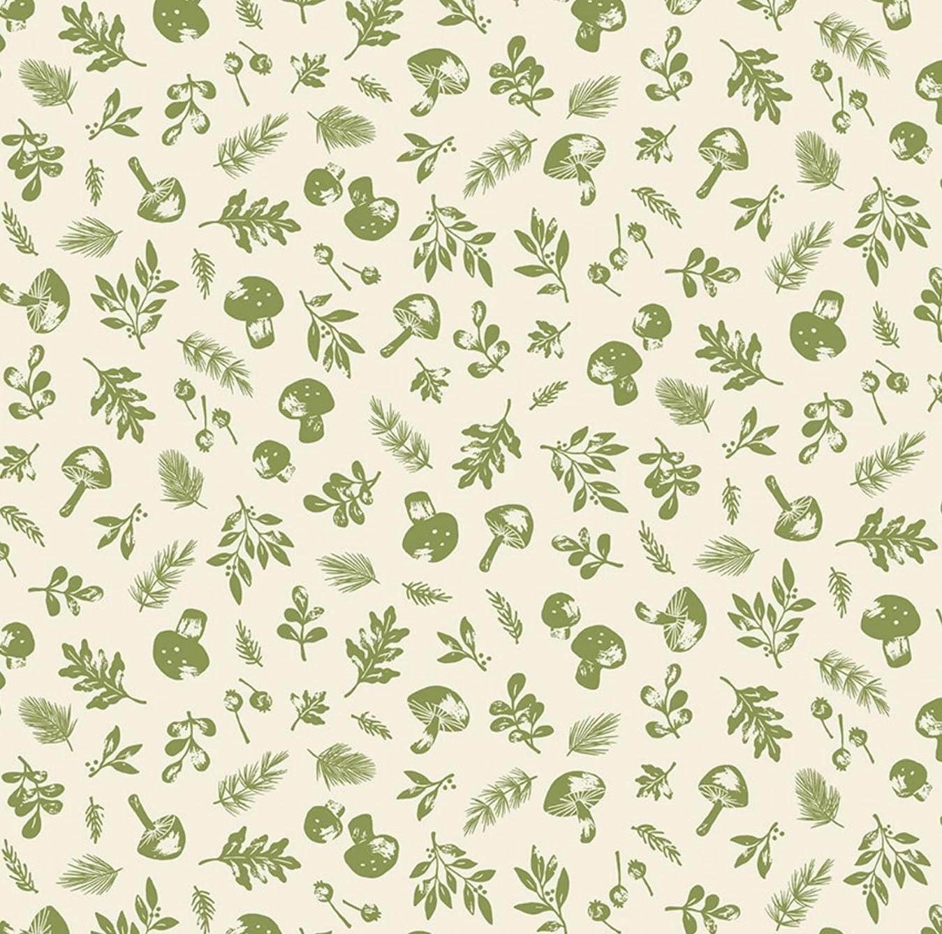 Riley Blake - Yuletide Forest Woodland Cream C13542 - Quilting Fabric by the HALF yard