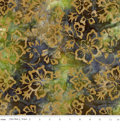Riley Blake - Expressions Batiks Radiant Peridot Fern - Hand Dyed Batik Quilting fabric by the half yard BT23381-325
