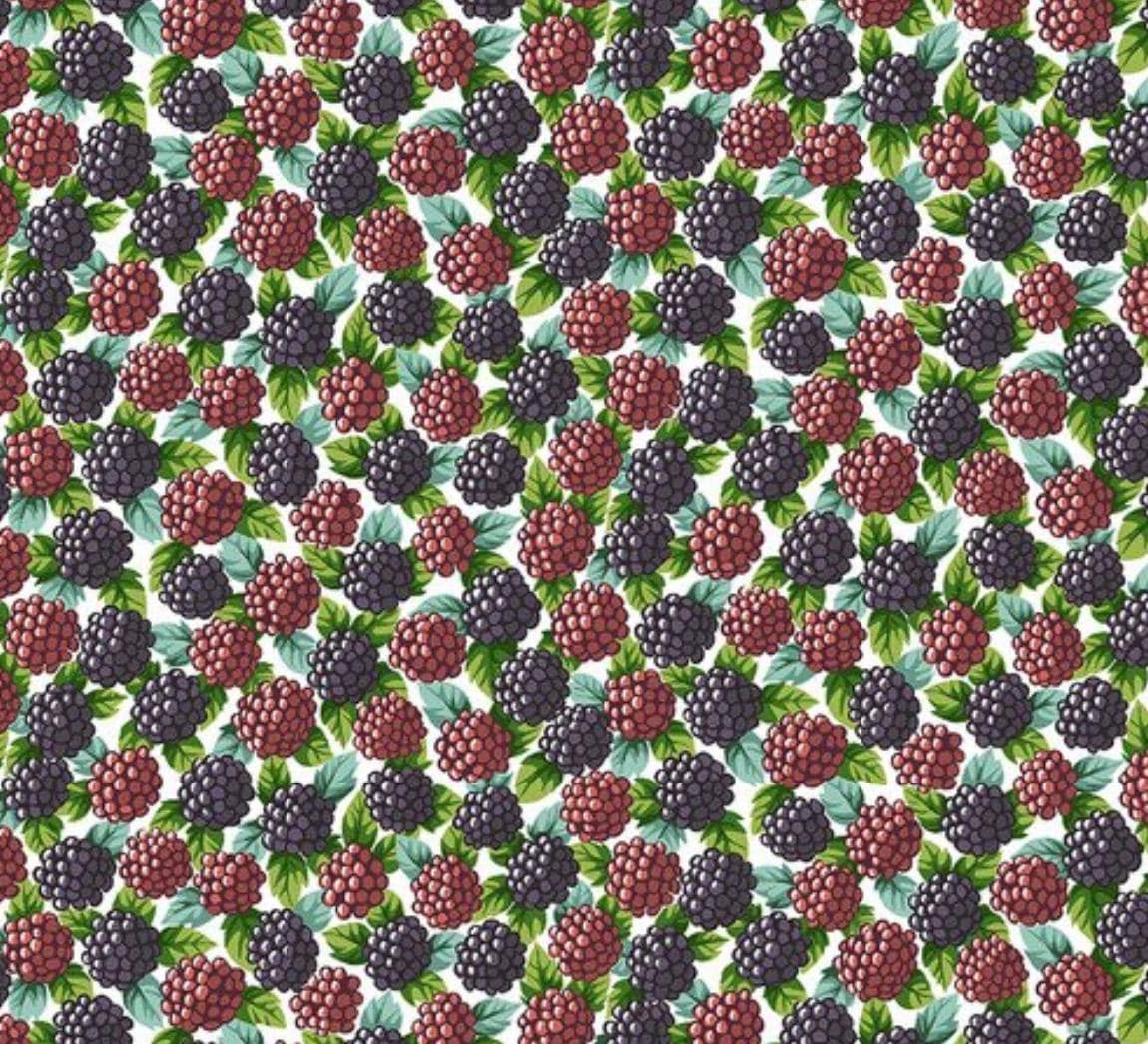 Free Spirit - Neddy's Meadow - Blackberries - By Snow Leopard Design - PWSL077.NATURAL - Fabric by the half yard