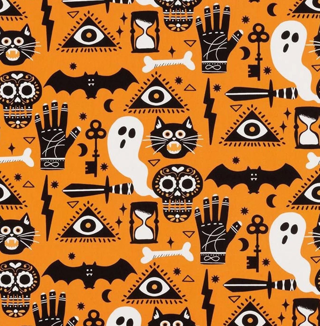 Alexander Henry - Incantation - Orange - 8951A - Fabric by the half yard