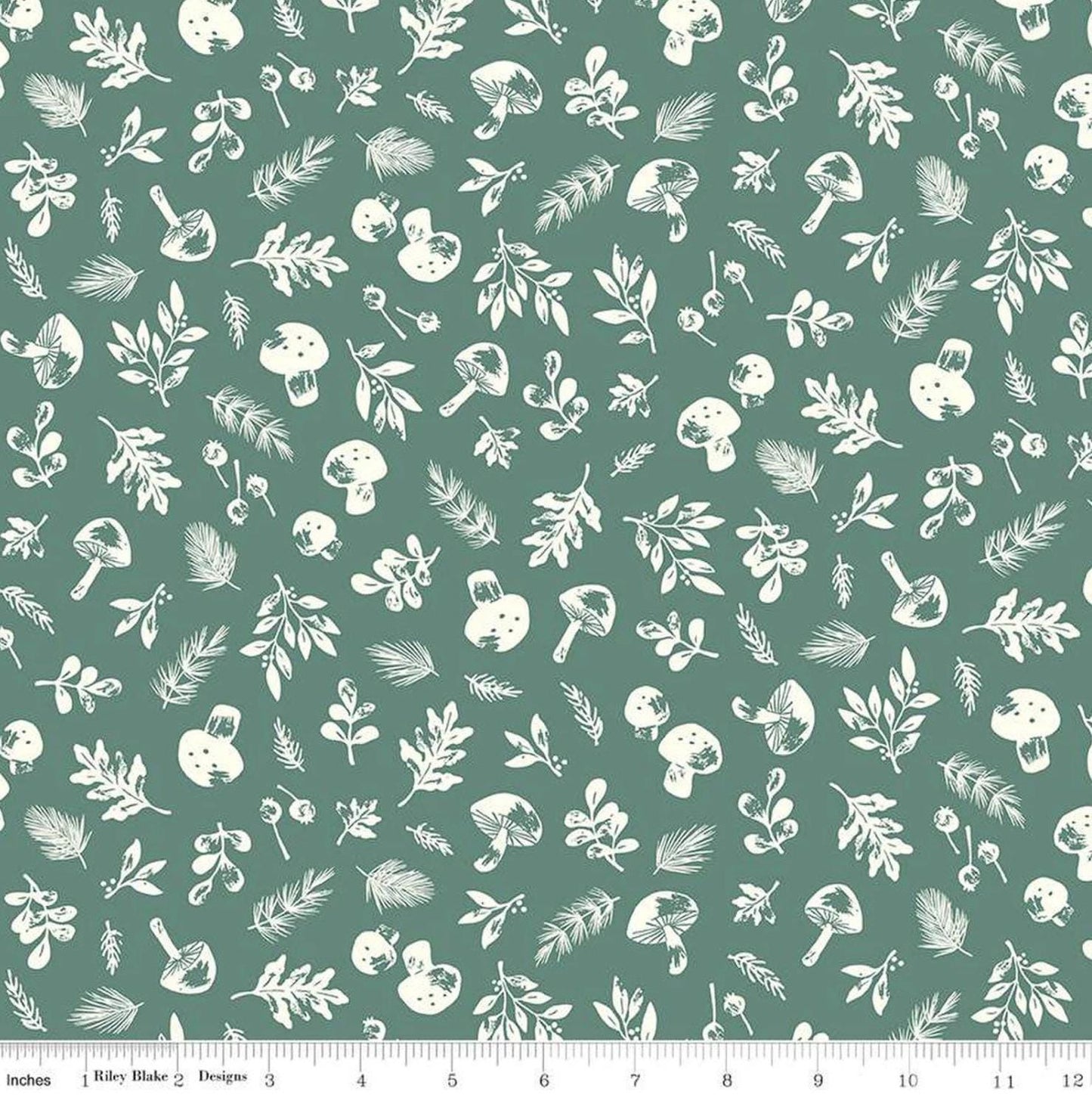 Riley Blake - Yuletide Forest - Woodland Sage - C13542 - Fabric by the HALF yard