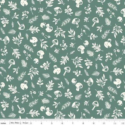 Riley Blake - Yuletide Forest - Woodland Sage - C13542 - Fabric by the HALF yard