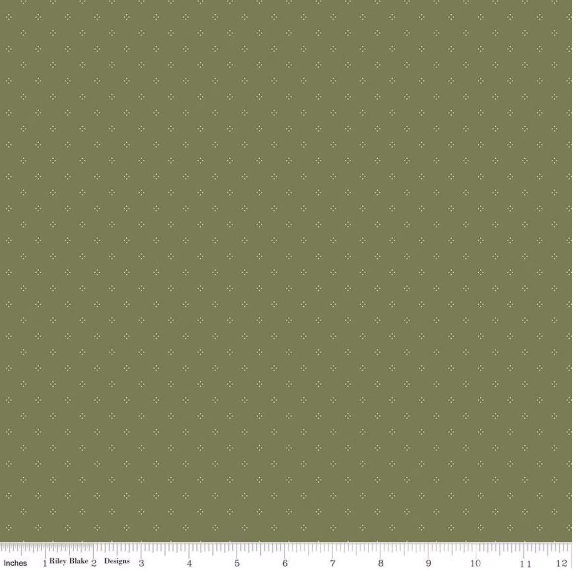 Riley Blake - Threads of Grace - Dots Green C16826-GREEN Quilting Cotton Fabric by the HALF Yard