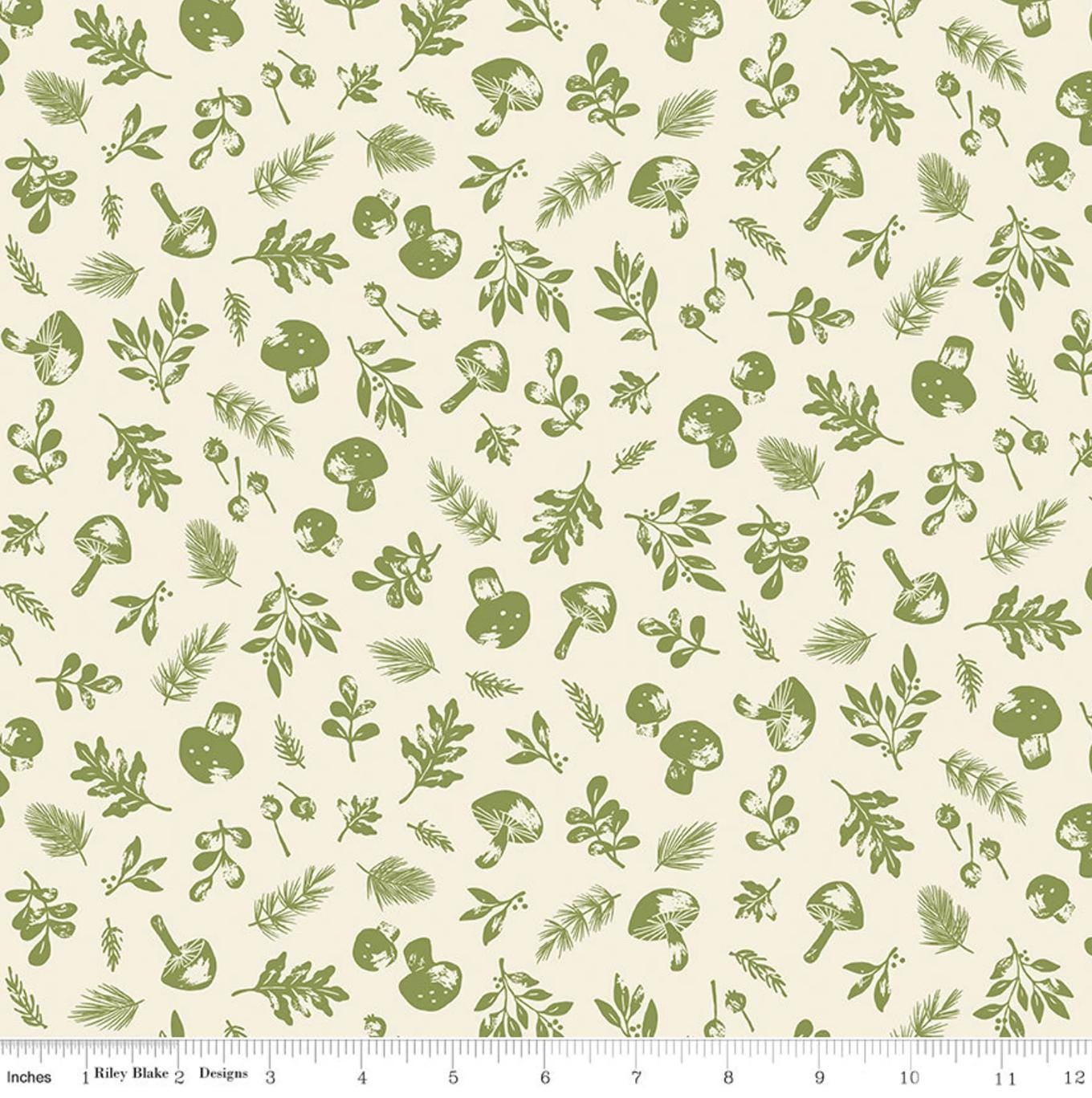 Riley Blake - Yuletide Forest Woodland Cream C13542 - Quilting Fabric by the HALF yard