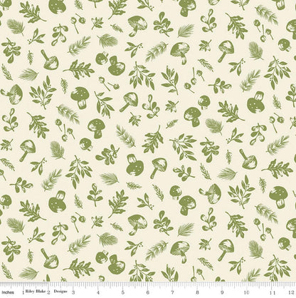 Riley Blake - Yuletide Forest Woodland Cream C13542 - Quilting Fabric by the HALF yard