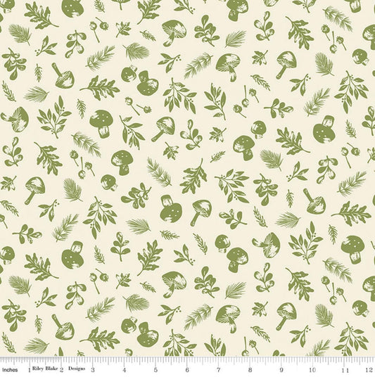 Riley Blake - Yuletide Forest Woodland Cream C13542 - Quilting Fabric by the HALF yard