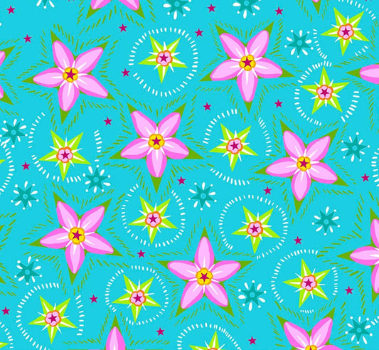Free Spirit - Welcome Home - Teal Floral Summer by Anna Maria Horner Fabric by the half yard