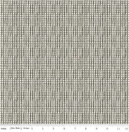 Riley Blake - Wonky Gingham - Cream Olive - Quilting Cotton by the half yard