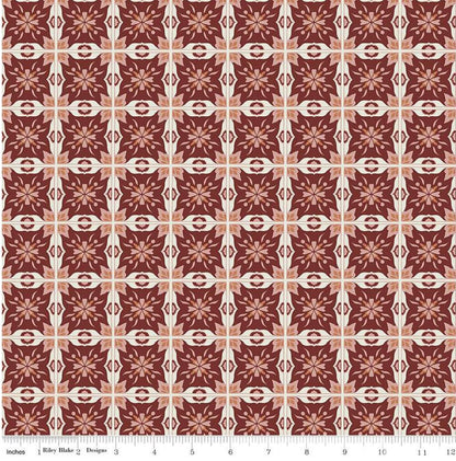 Riley Blake - Olive Grove - Mill Tiles - C16634-PLUM - Quilting fabric by the half yard