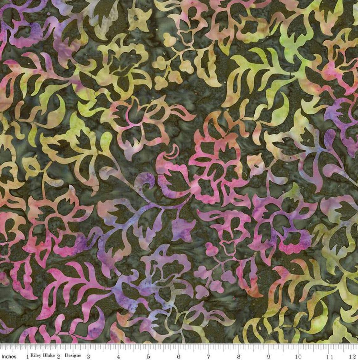 Riley Blake - Expressions Batiks Radiant Flourish Garden Party - Hand Dyed Batik Quilting fabric by the half yard BT23382-327