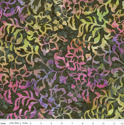 Riley Blake - Expressions Batiks Radiant Flourish Garden Party - Hand Dyed Batik Quilting fabric by the half yard BT23382-327