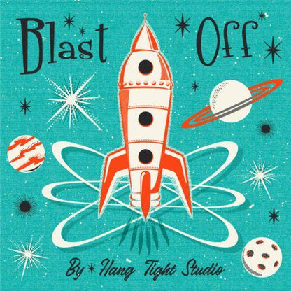 Cloud 9 - Blast Off - Stargazer - 227347 by Hang Tight Studio 100% Organic Cotton fabric by the half yard