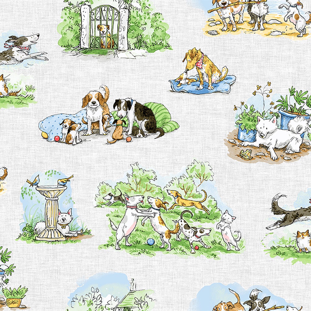 Clothworks - A Day In The Park - Mist Gray - Y3877-116 - Fabric by the half yard